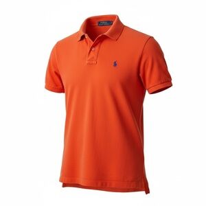 Ralph Lauren Polo Shirt Mens L Bright Orange Pony Logo Classic Fit Golf Preppy